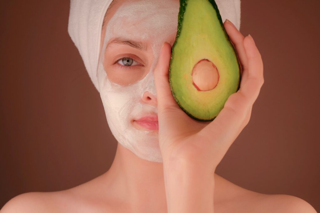 woman with healthy skin care routine